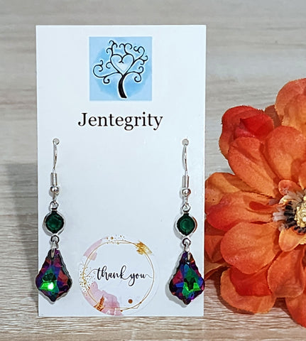 Mystic Briolette Green Earrings