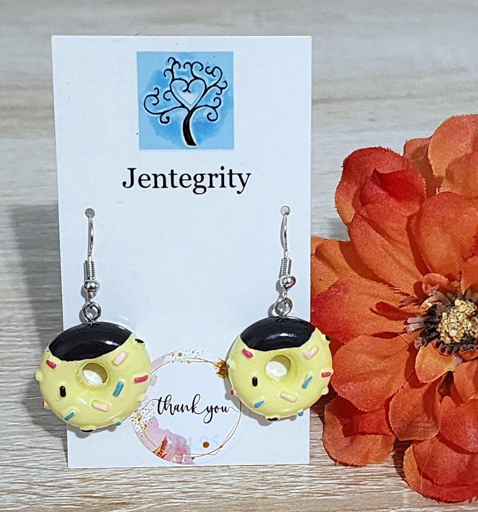 Yellow Sprinkle Donut Earrings