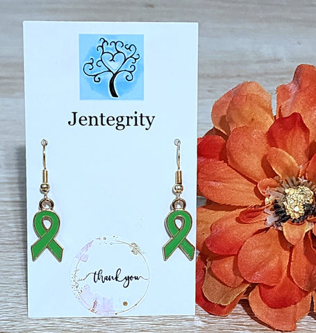 Green Ribbon Earrings