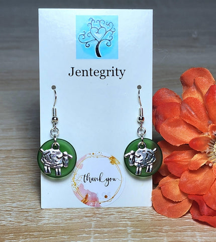 Sea Glass Sheep Earrings