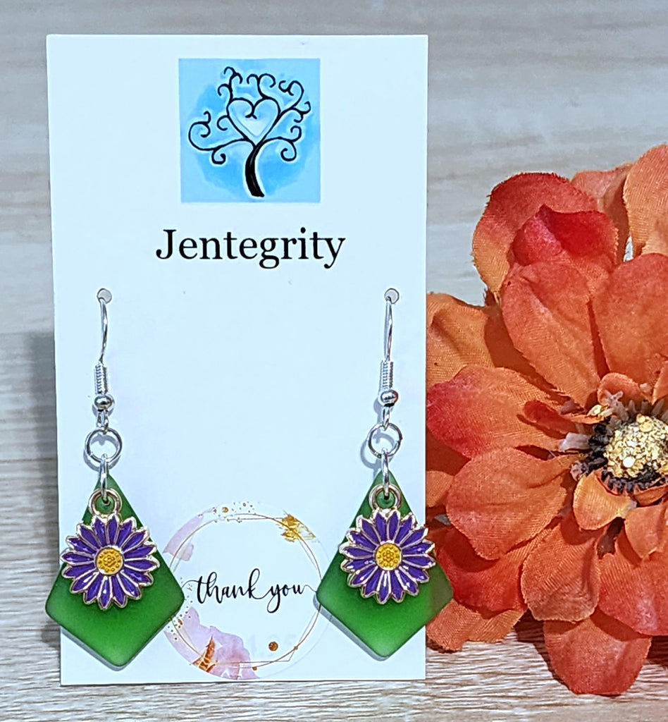 Sea Glass Daisy Earrings