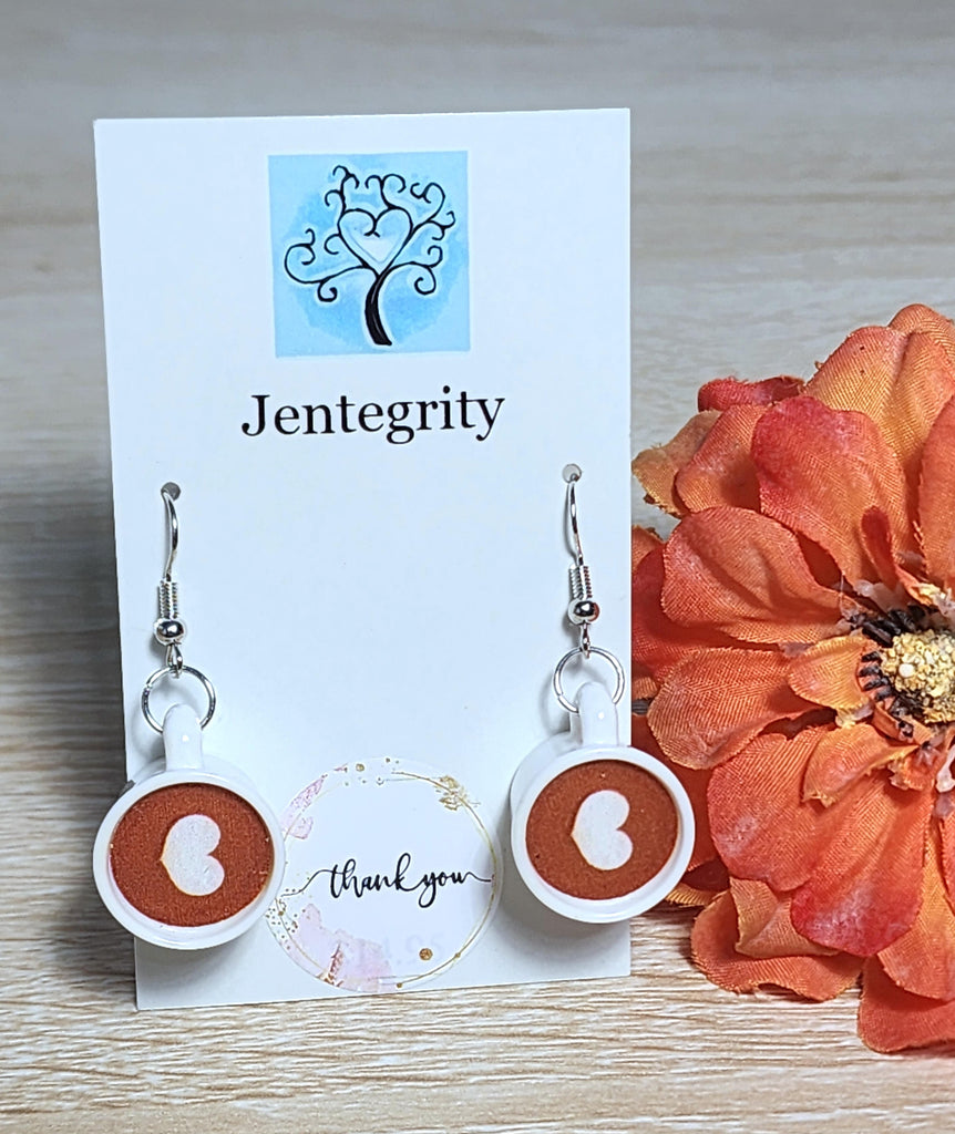 Coffee Heart Earrings