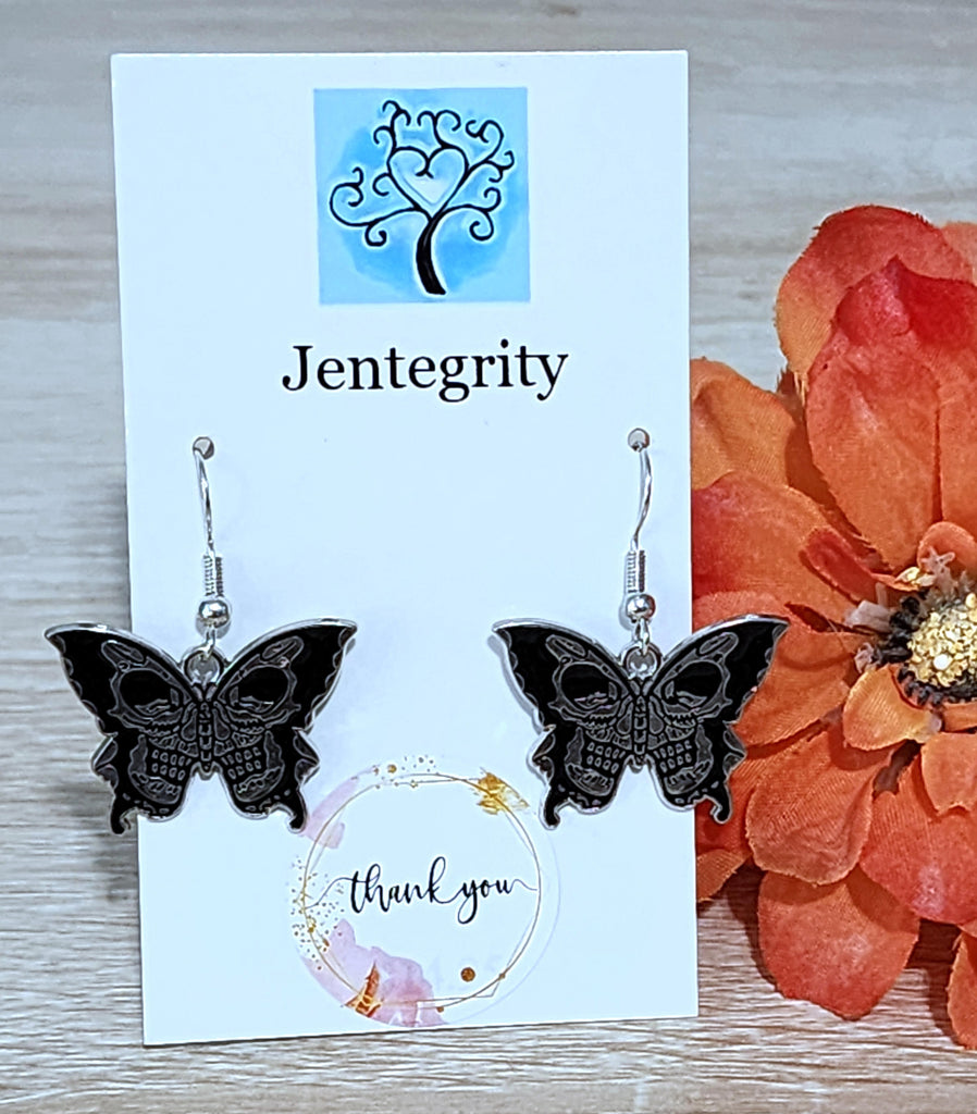 Silver Monarch Butterfly Earrings