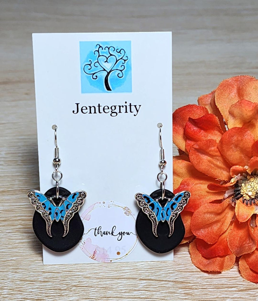 Sea Glass Butterfly Earrings