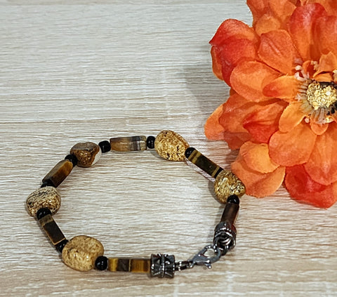 Jasper and Tiger Eye Bracelet