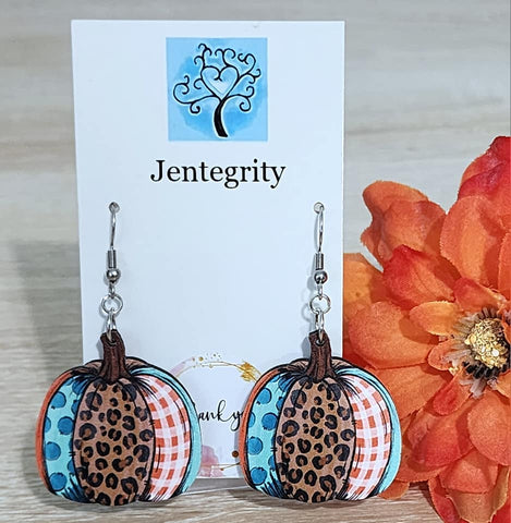 Patterned Pumpkin Earrings