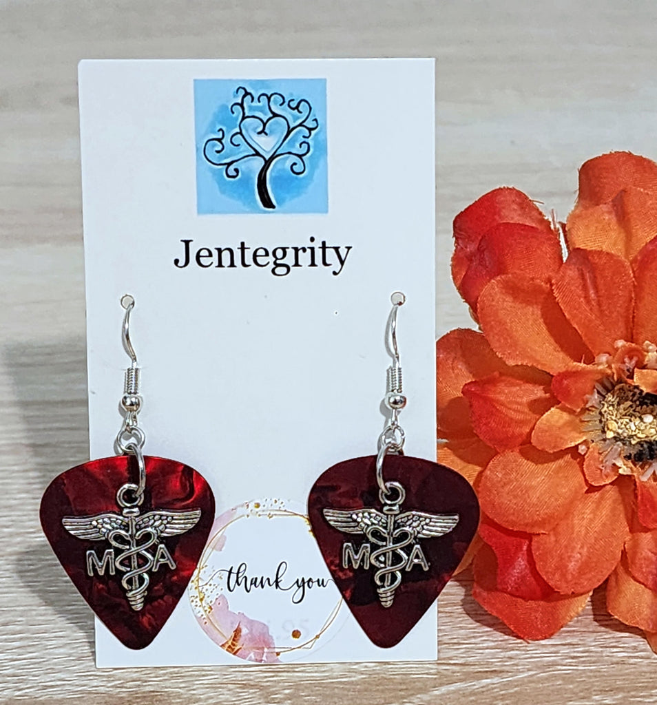 Guitar Pick Medical Assistant Earrings