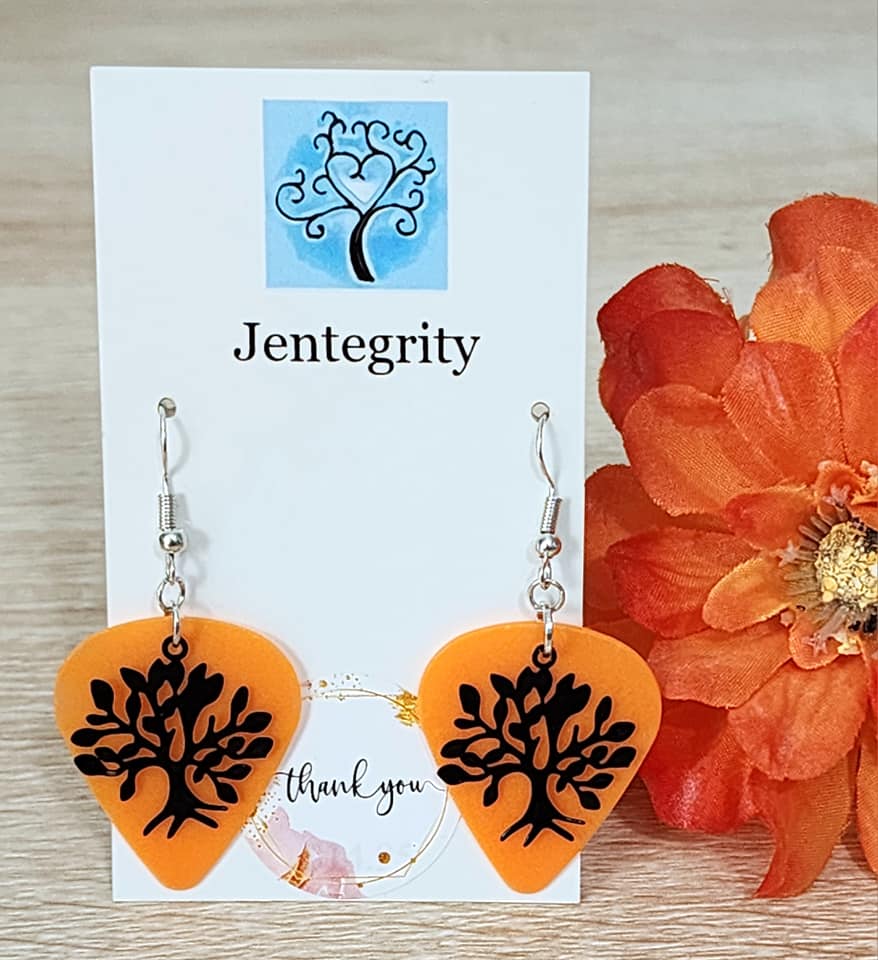 Guitar Pick Tree Earrings