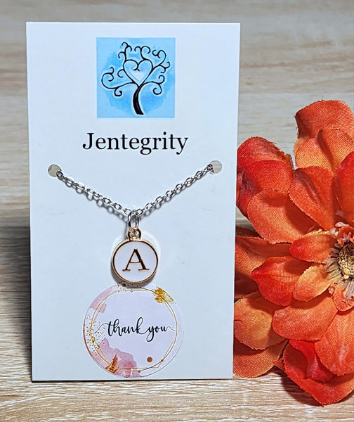 Initial Charm Necklace - White